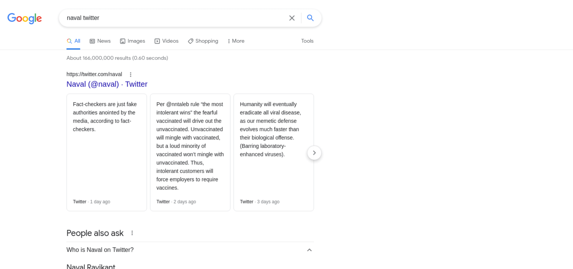 Twitter Results example